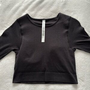 Lululemon Cropped Longsleeve with Built in Sports Bra